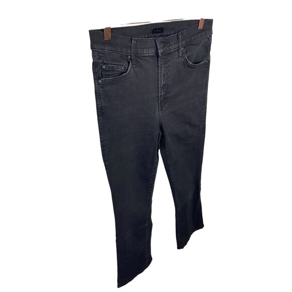 Mother The Insider Crop Jeans Stretch High Rise Not Guilty Black Wash USA Sz 28 - Picture 4 of 12